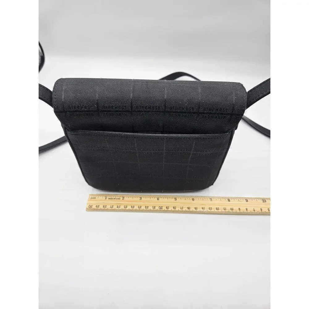 Nine West Women's Black Crossbody Bag Square‎ Pockets Magnet Snap Close